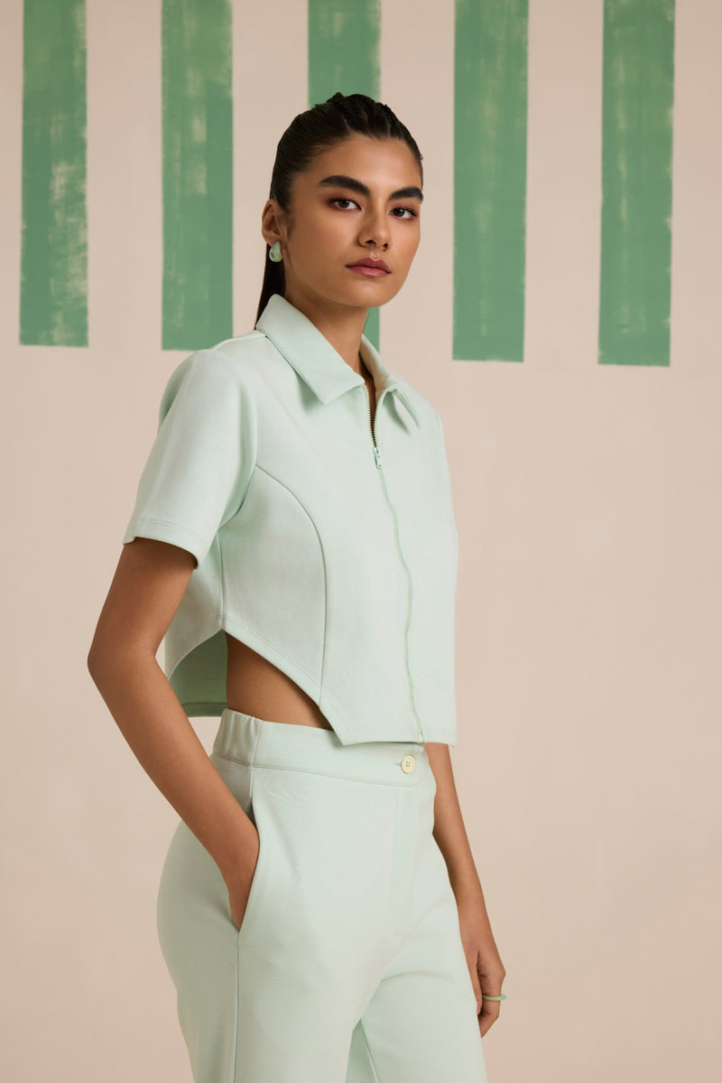 Spruce Slit Co-ord Set - Cool Matcha