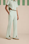 Spruce Slit Pants - Cool Matcha