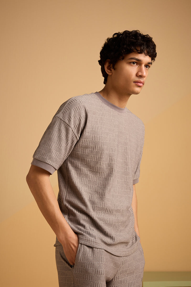 Maverick Jac'quard Tee - Steel Grey