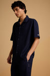 Textured Terrain Shirt - Navy Blue