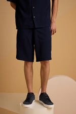 Textured Terrain Shorts - Navy Blue