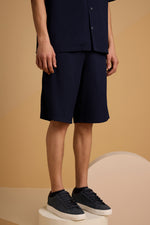 Textured Terrain Shorts - Navy Blue