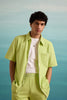 Emerald Breeze Zip-up Shirt