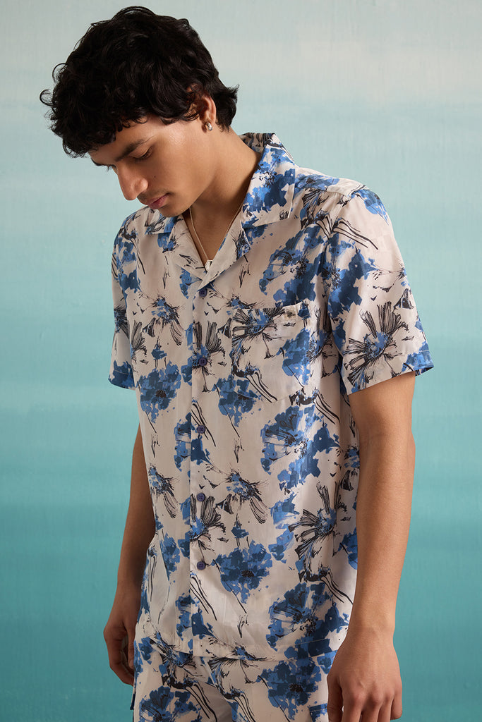 Floral Odyssey Shirt - Irish Blue