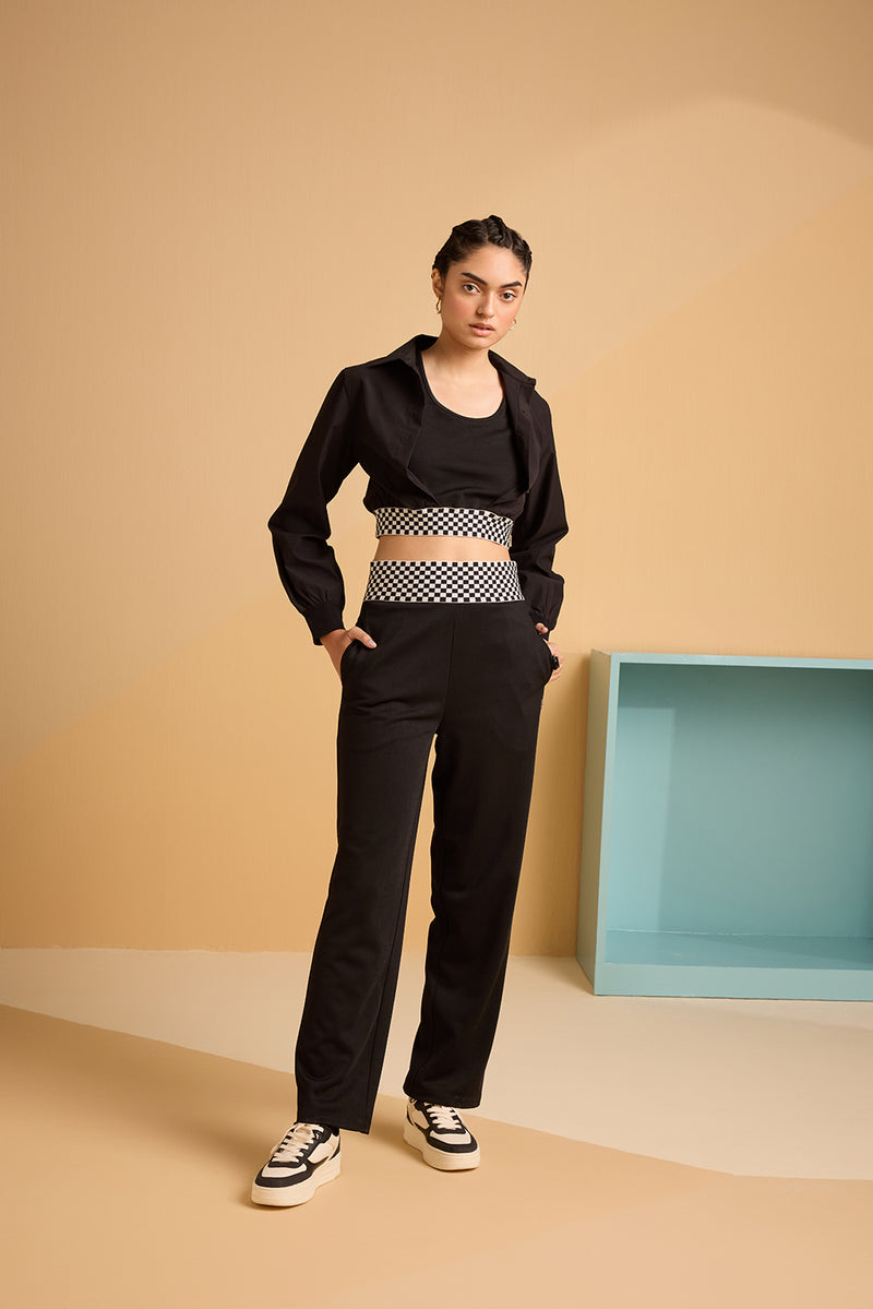 Gro-ove in Grid Pants- Black