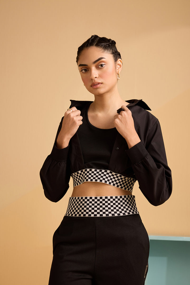 Gro-ove in Grid Top- Black