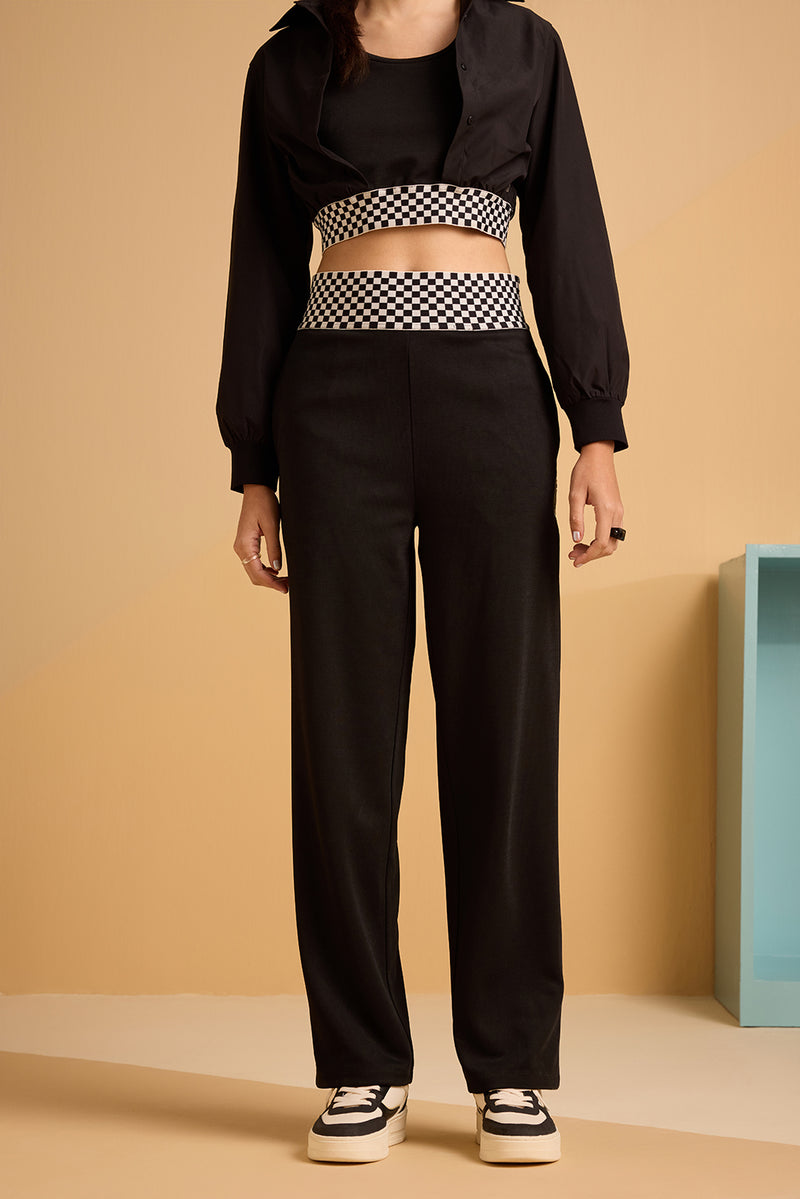 Gro-ove in Grid Pants- Black