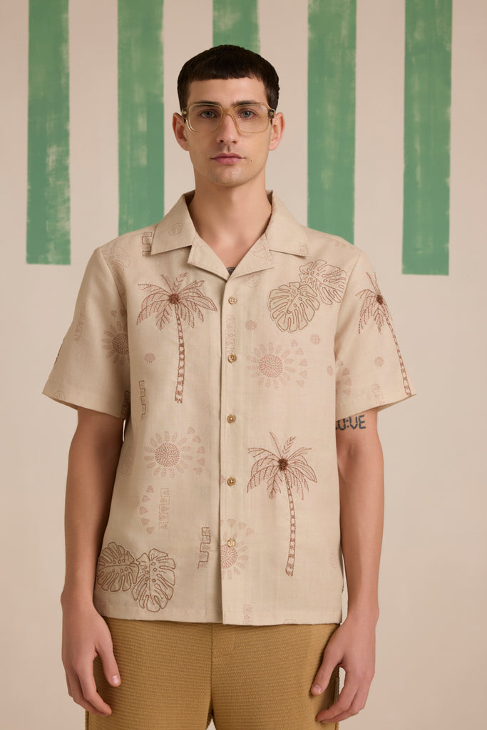 Havana Palm Embroidery Shirt