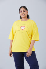 It’s all comfy Oversized Tee Yellow Dandelin